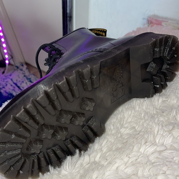 Dr Martens  Classic Black Combat Boots with Yellow Stitching square toe NWOT - Picture 7 of 8